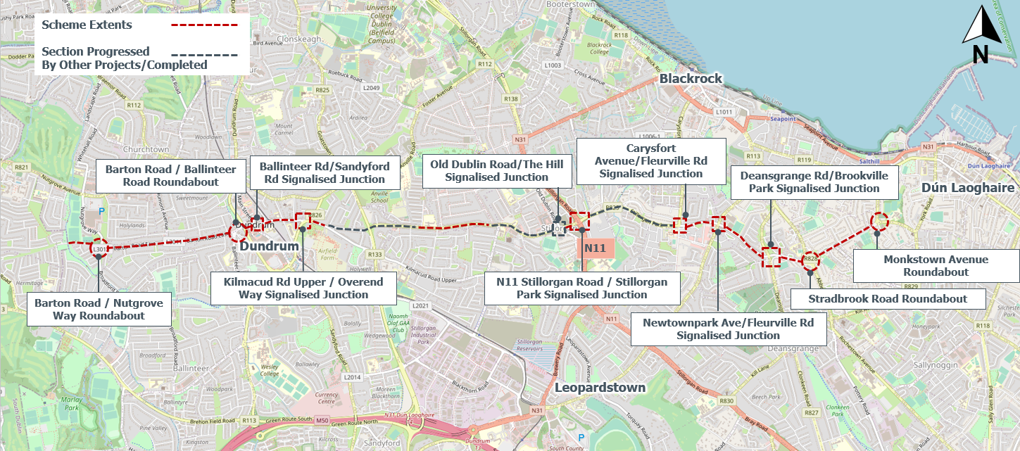 Dundrum to DLR route map